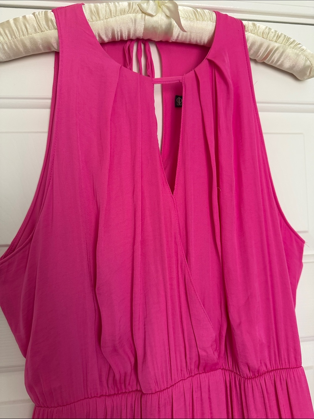 Jennifer Lopez Sleeveless Hot Pink Maxi Dress, size XL. NWOT perfect cute belt. - Picture 2 of 12